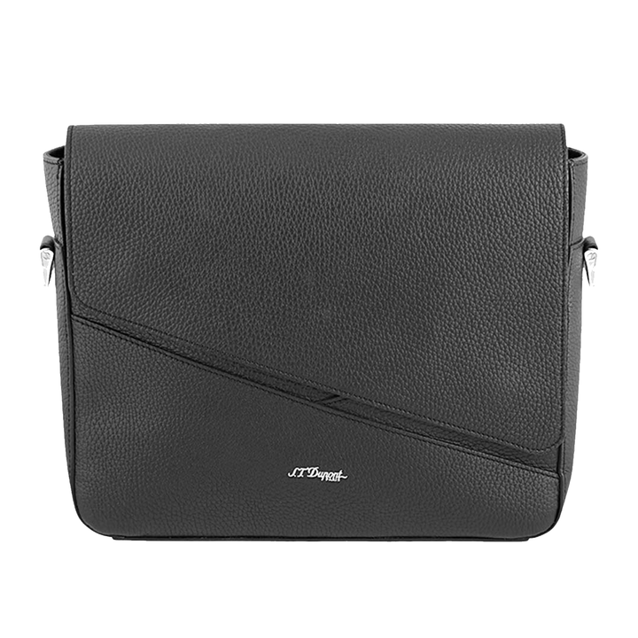 S.T. Dupont Black Grained Neo Capsule Messenger Bag
