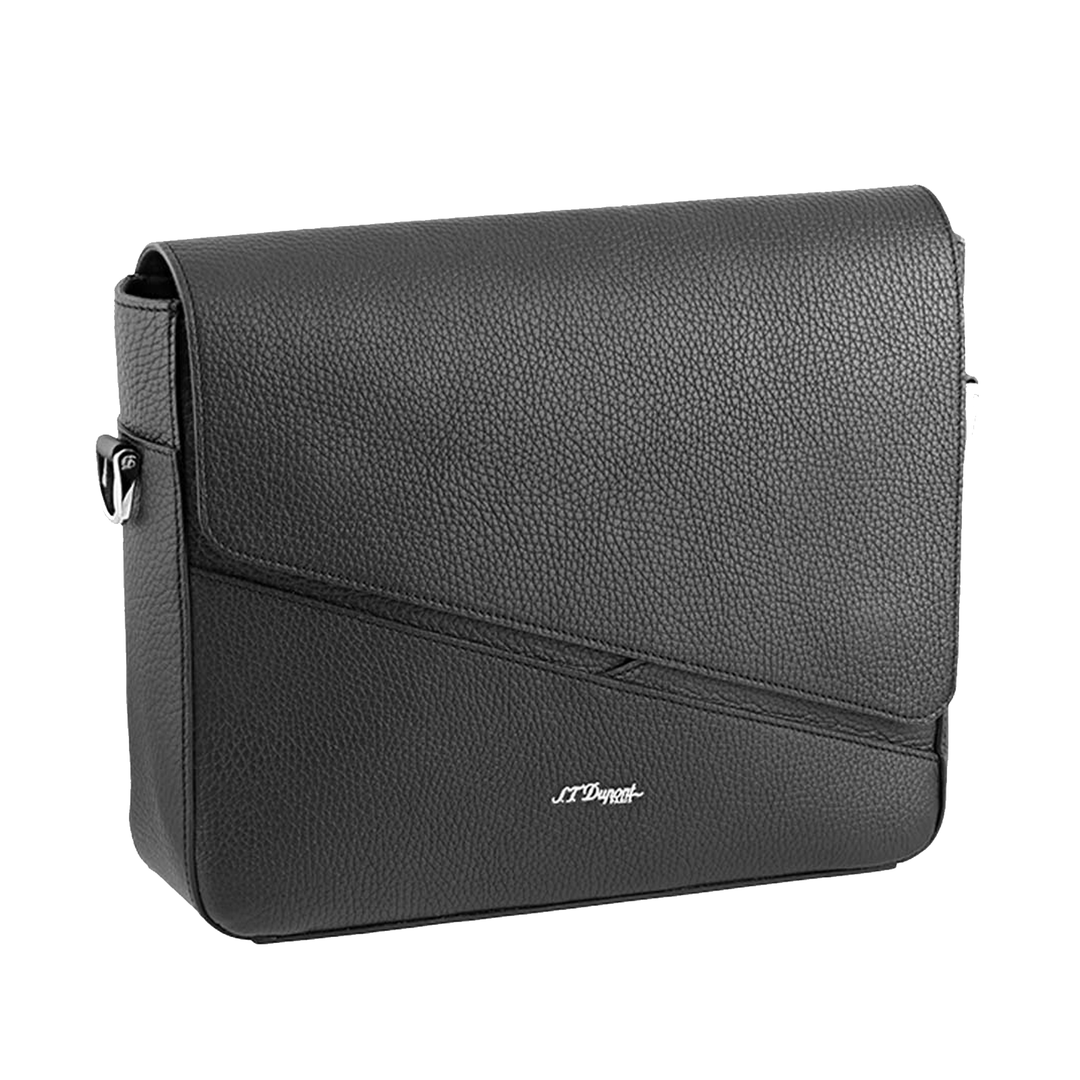 S.T. Dupont Black Grained Neo Capsule Messenger Bag