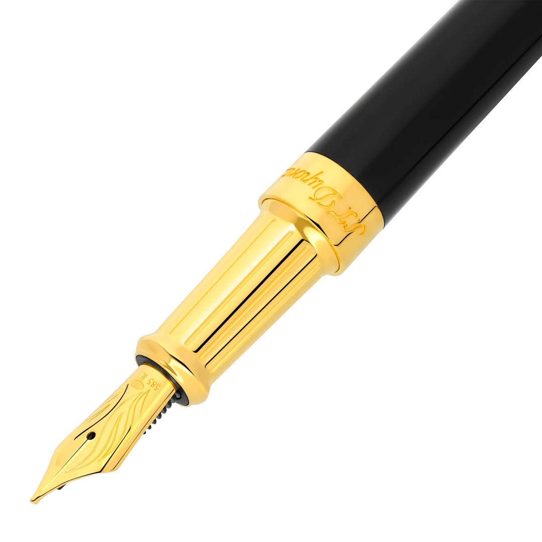 S.T. Dupont New Liberté Fountain Pen - Black &amp; Gold