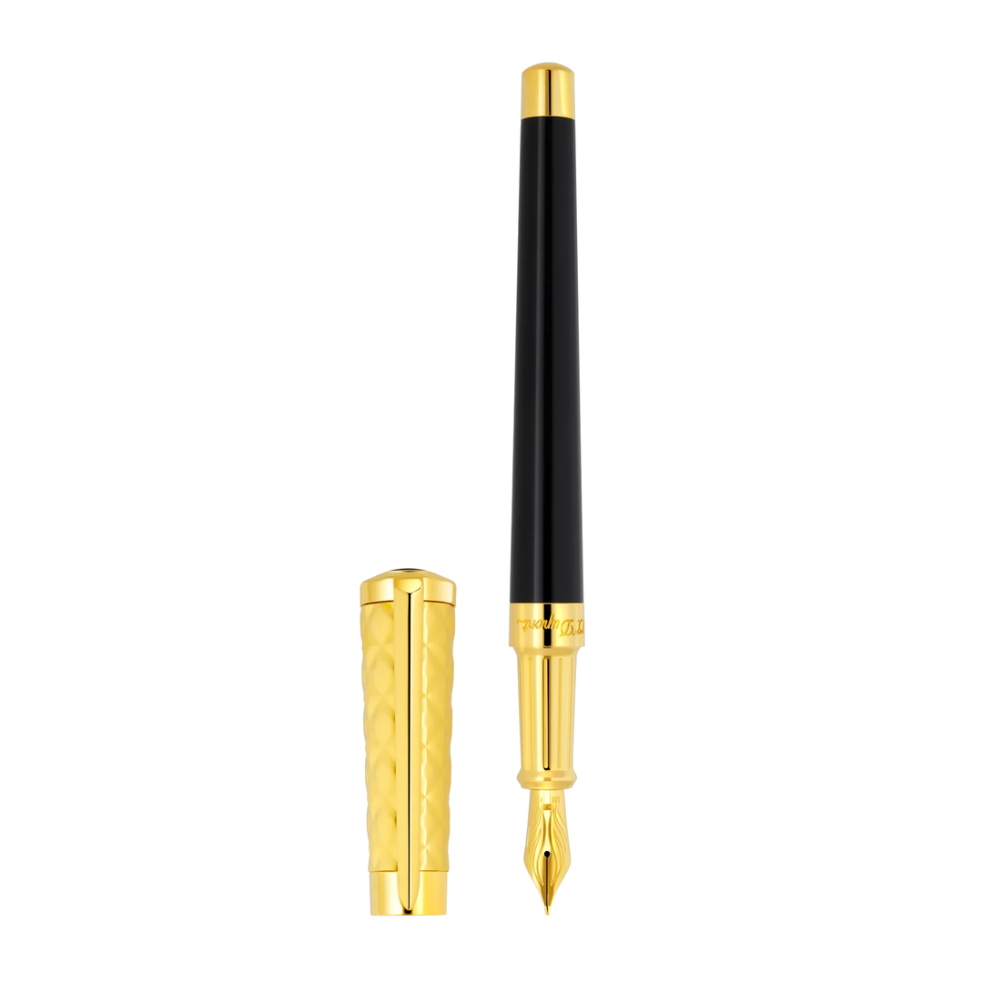S.T. Dupont New Liberté Fountain Pen - Black &amp; Gold