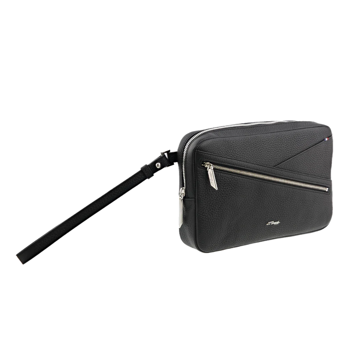 S.T. Dupont Black Grained Neo Capsule Small Pouch