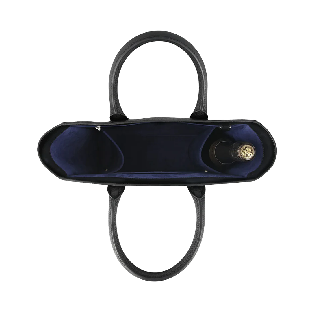 S.T. Dupont Black Grained Leather Wine &amp; Cigar Tote