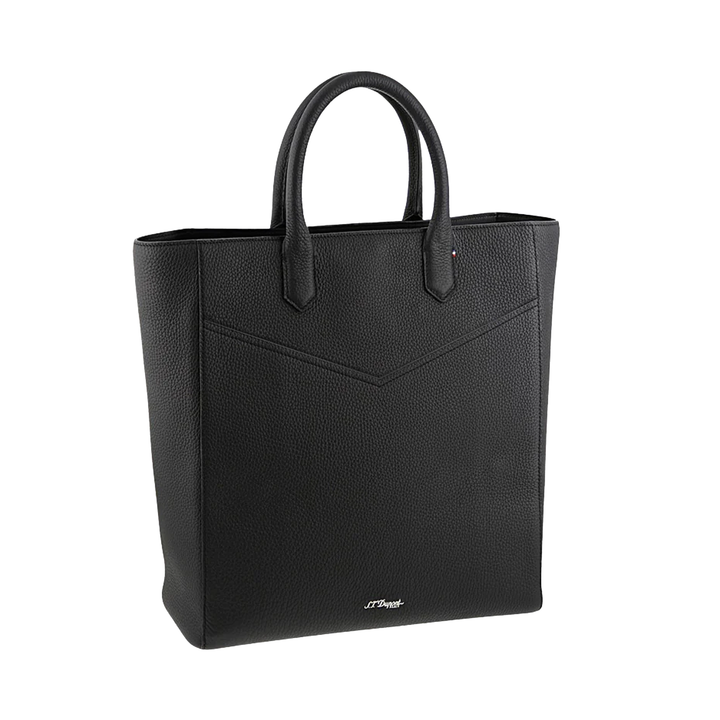 S.T. Dupont Black Grained Leather Wine &amp; Cigar Tote