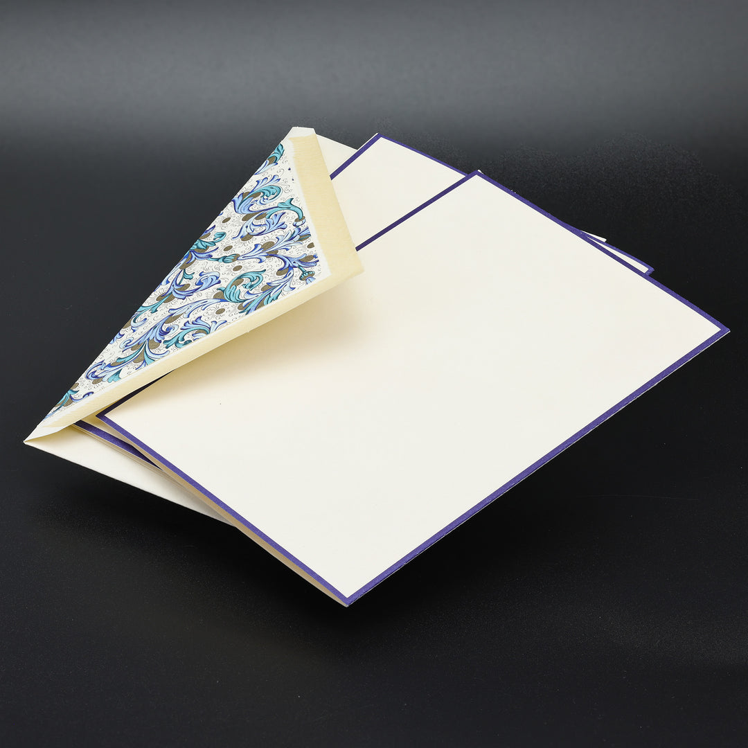 Blue Florentine Folded Card Set (10ct.) | Rossi 1931 Italian Stationery