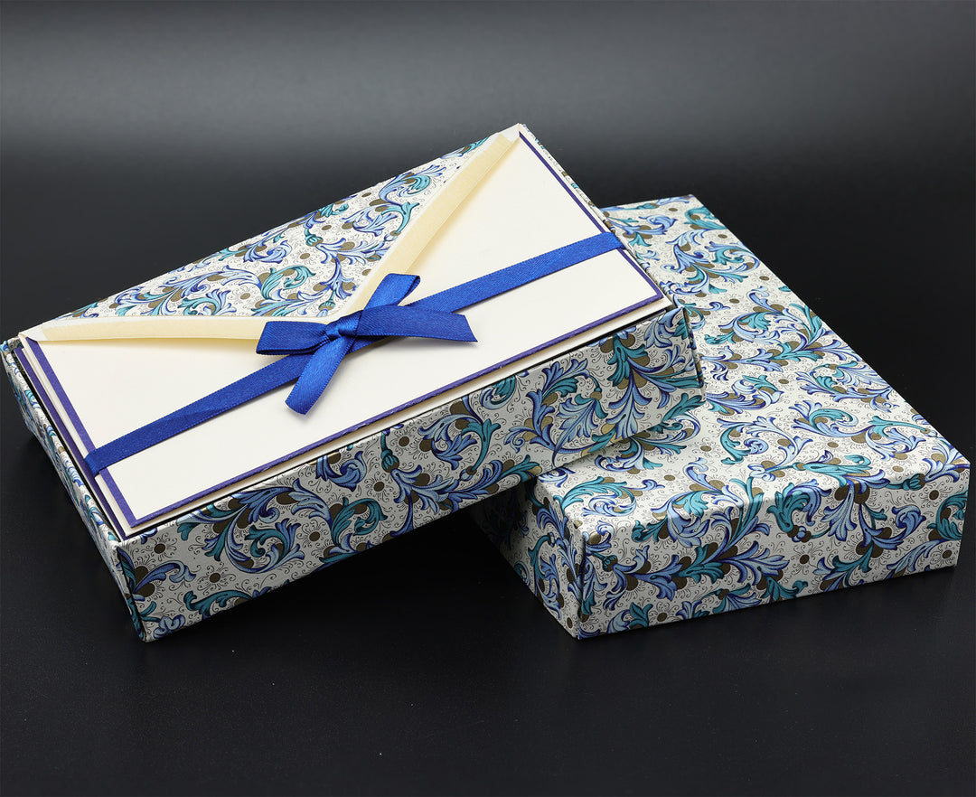 Blue Florentine Folded Card Set (10ct.) | Rossi 1931 Italian Stationery