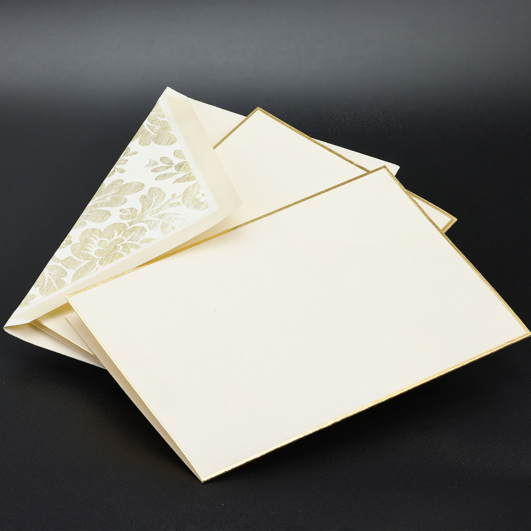Champagne Bloom Folded Card Set (10ct.) 3.33”x 5.12”  | Rossi 1931 Italian Stationery