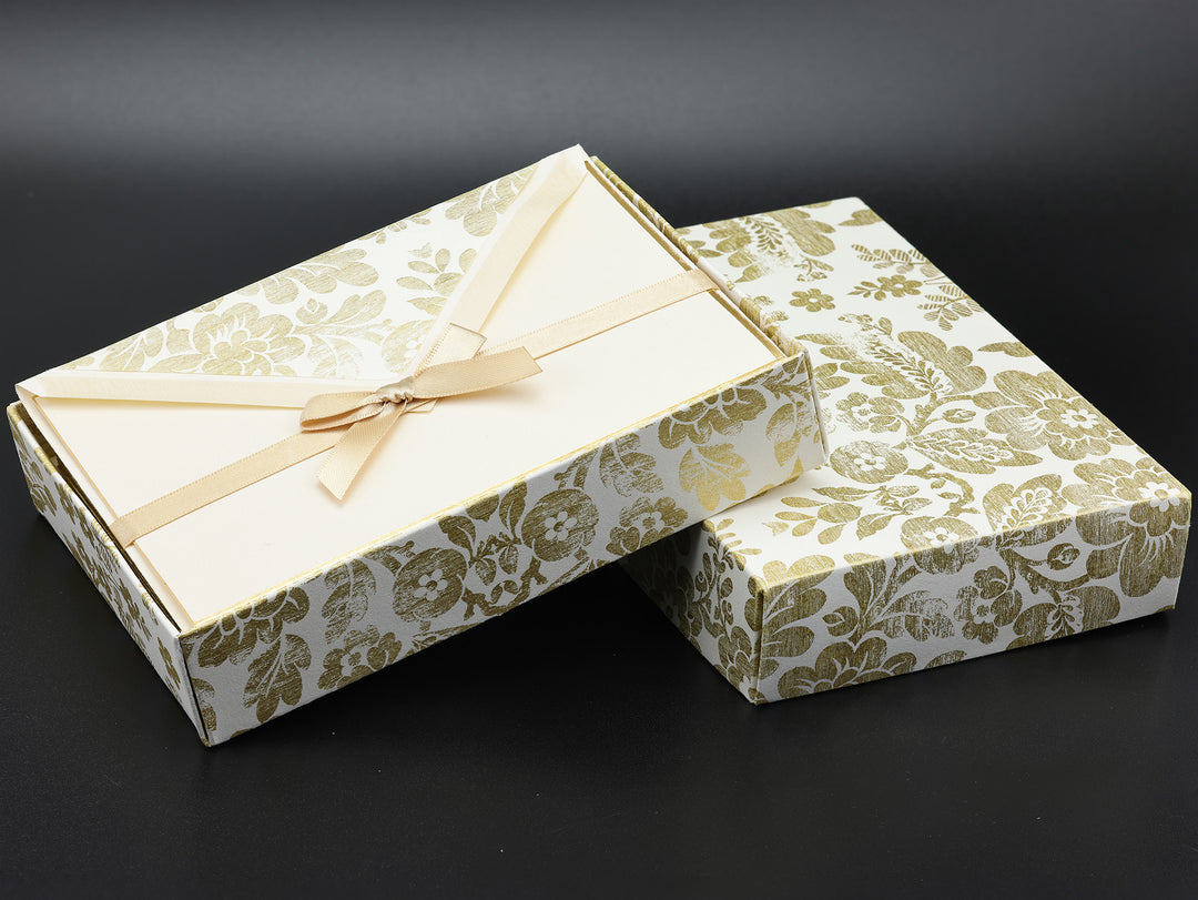 Champagne Bloom Folded Card Set (10ct.) 3.33”x 5.12”  | Rossi 1931 Italian Stationery