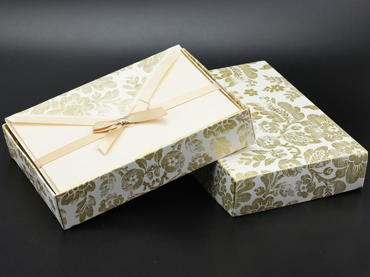 Champagne Bloom Folded Card Set (10ct.) 3.33”x 5.12”  | Rossi 1931 Italian Stationery