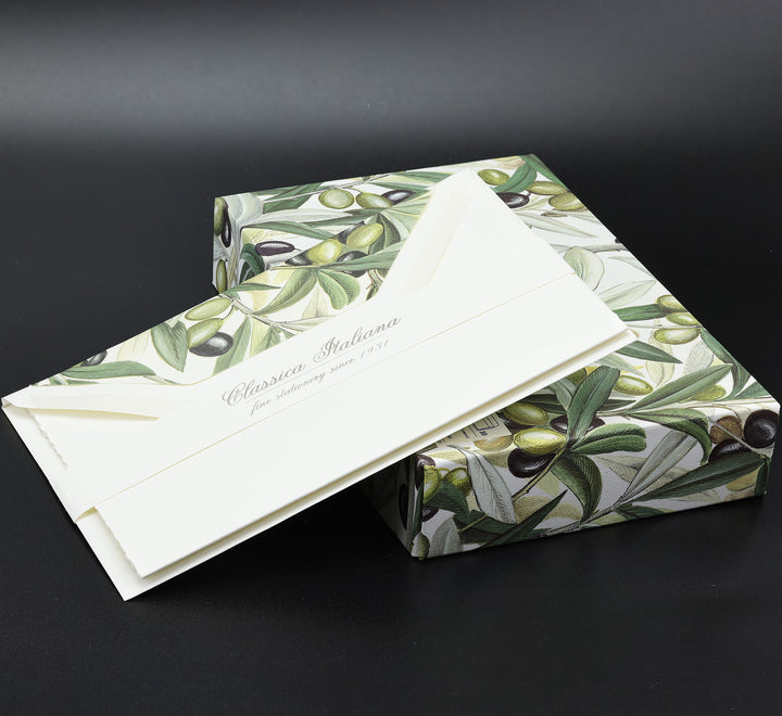 Olive Flat Cards and Envelopes Olive: 3.25" x  5.25"   (10ct.) | Rossi 1931 Italian Stationery