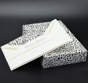 Music Note Folded cards and Envelopes 4.5”x 6.7” (10ct.) | Rossi 1931 Italian Stationery