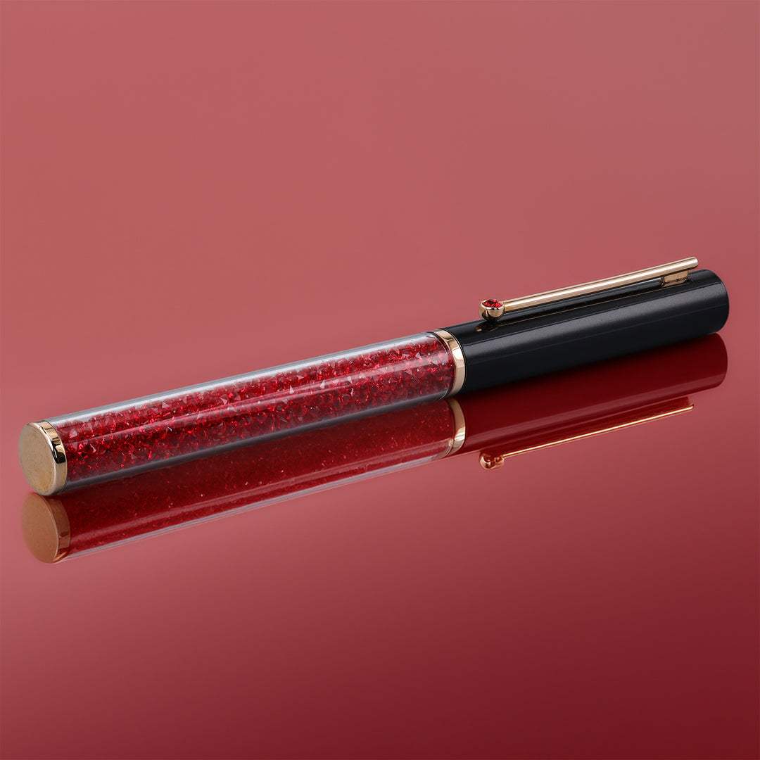 Swarovski Crystalline Ballpoint - Red with Rose Gold Trim