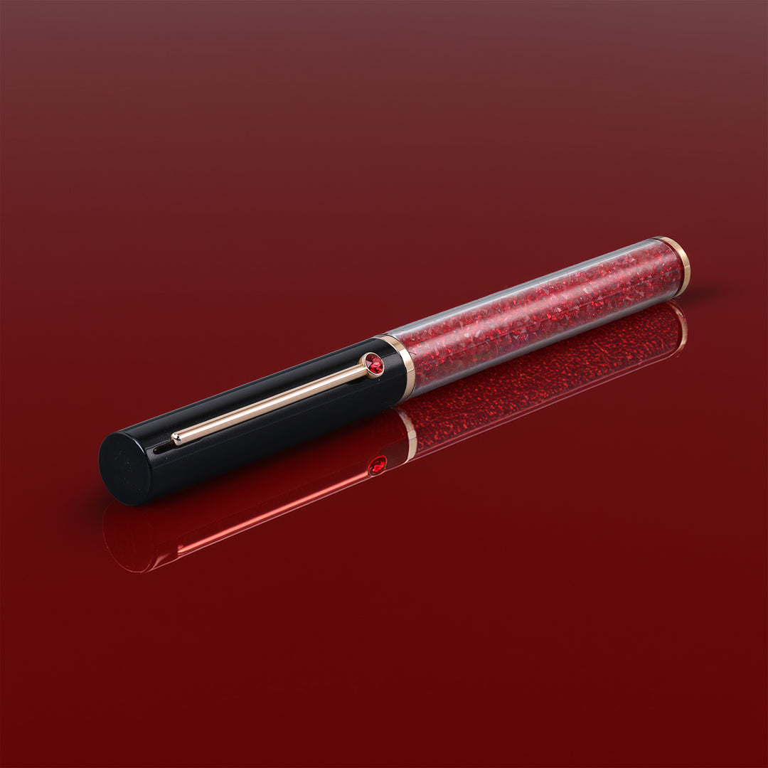 Swarovski Crystalline Ballpoint - Red with Rose Gold Trim
