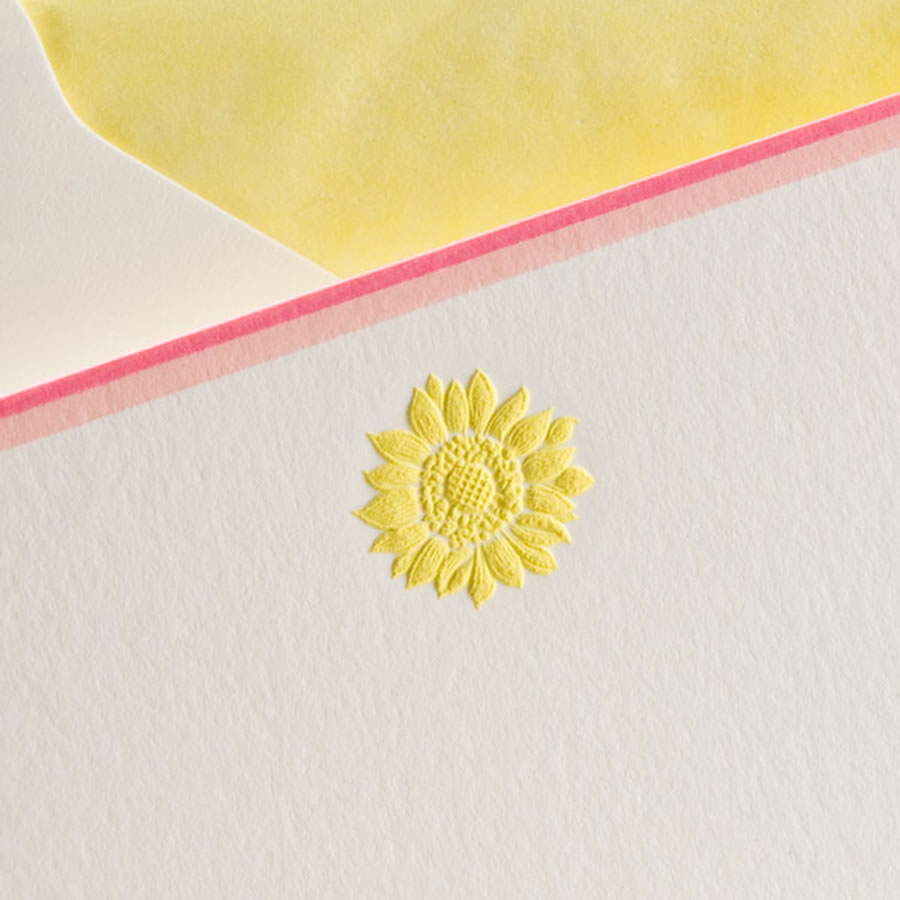 The Printery Engraved Cards -  Sunflower Note Card &amp; Envelopes (10ct.)