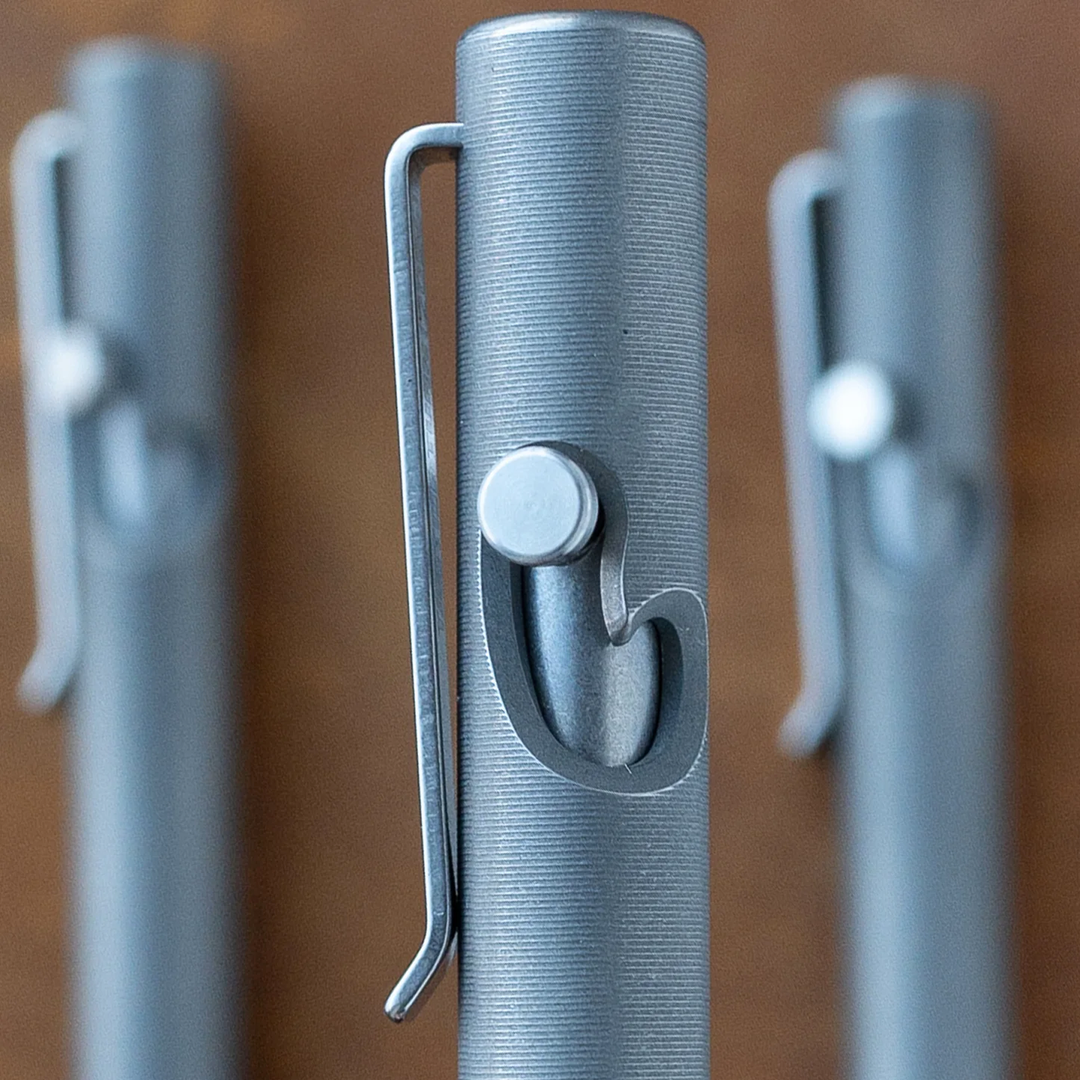 Tactile Turn Stonewashed Titanium Thick Bolt-Action - Click Pen