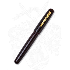 Danitrio Urushi Tame-Nuri Red on Densho, Round Top Fountain Pen