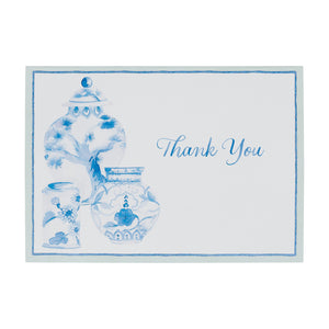 GLAZED PORCELAIN THANK YOU NOTES  6.187" x 4.375" (8 Folded Cards & Envelopes)