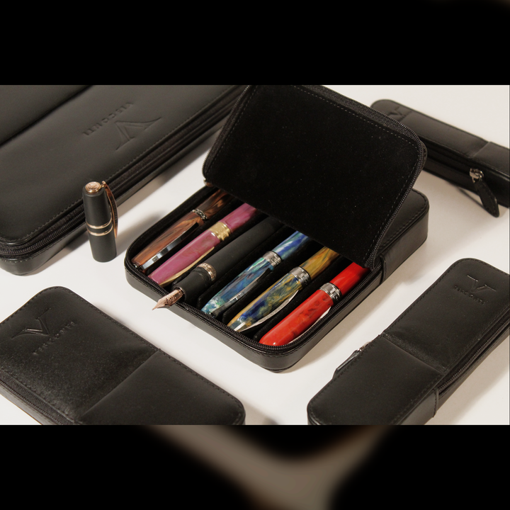 Visconti Black Leather 1 Pen Pouch