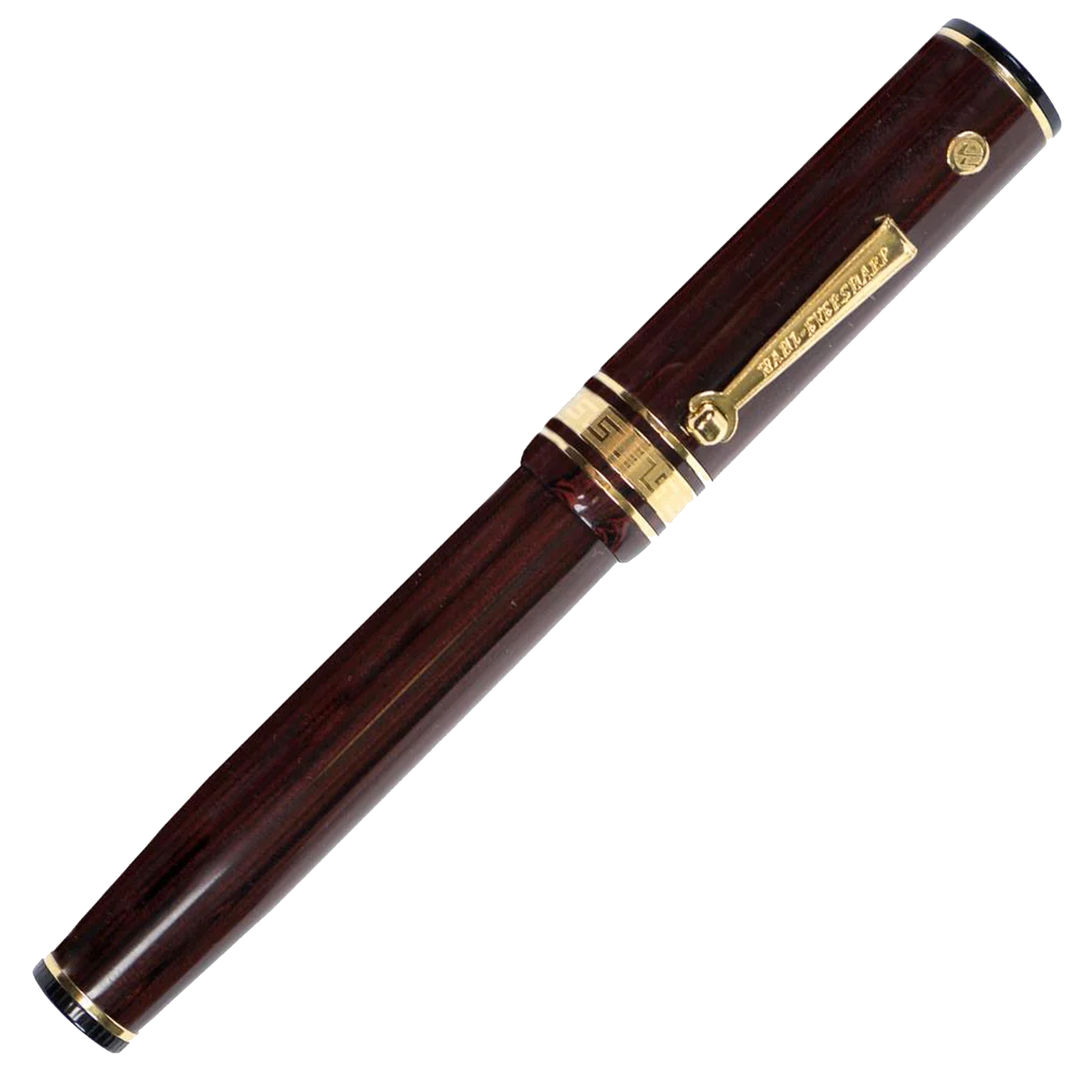 Wahl Eversharp Deco Band Rosewood Ebonite Fountain Pen Super-Flex