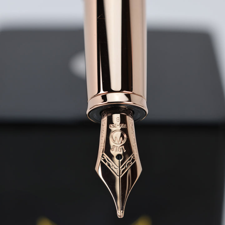 Waldmann Précieux Fountain Pen - Frosted Lines - Rose Gold 18K Gold