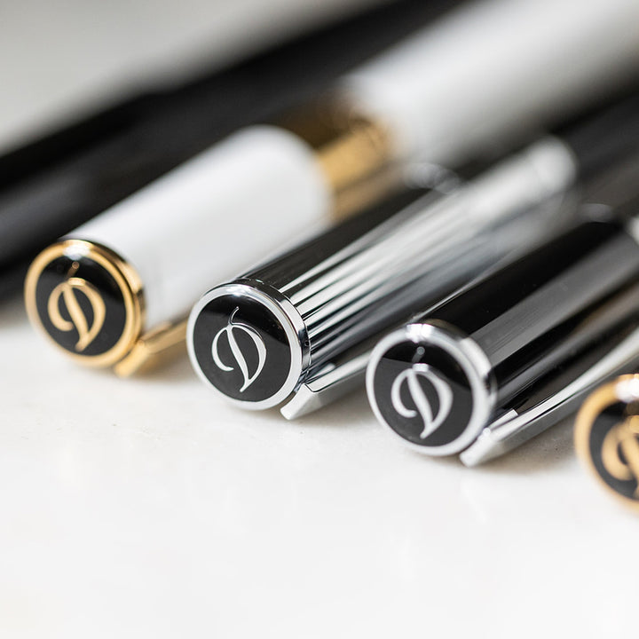 S.T. Dupont Initial Rollerball White and Gold
