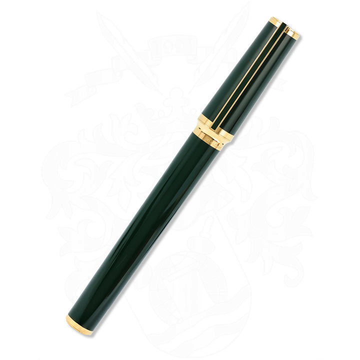 S.T. Dupont Montparnasse Green Lacquer and Gold Fountain Pen