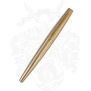 S.T. Dupont Ellipsis Gold-Plated Fountain Pen with Vertical Stripe Pattern