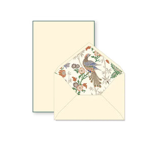 Peacock  Writing Paper and Lined Envelopes 6.25" x 8.50" I Rossi 1931 Italian Stationery