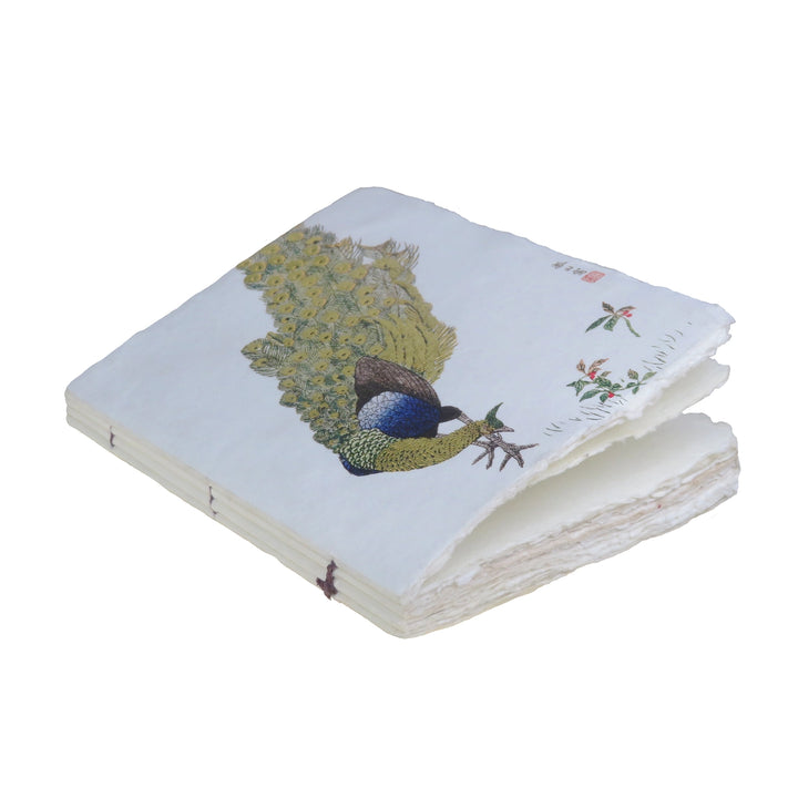 Epigram A6 Parchment Paper Notebook with Gold, Royal Bird, Peacock