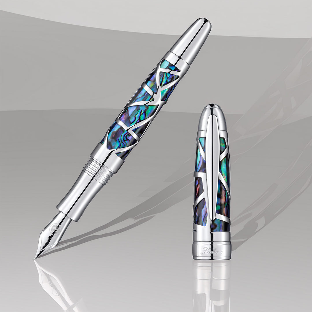 Laban Oceana Abalone Skeleton Fountain Pen - Silver
