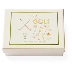 Karen Adams - Golf Notecard Box 5.5" x 4.25" (8ct. Folded Cards & Envelopes)