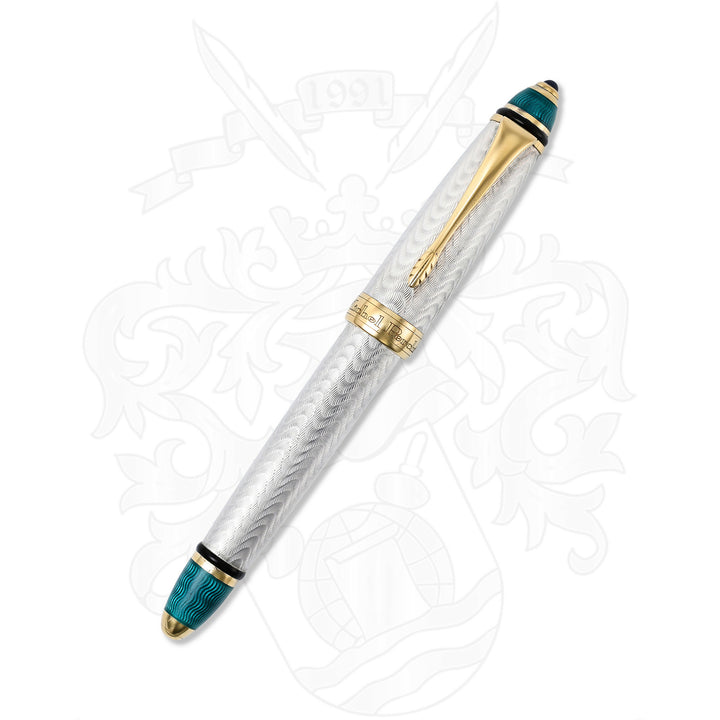Michel Perchin Art Deco Limited 88 Sterling Silver Turquoise Fountain Pen