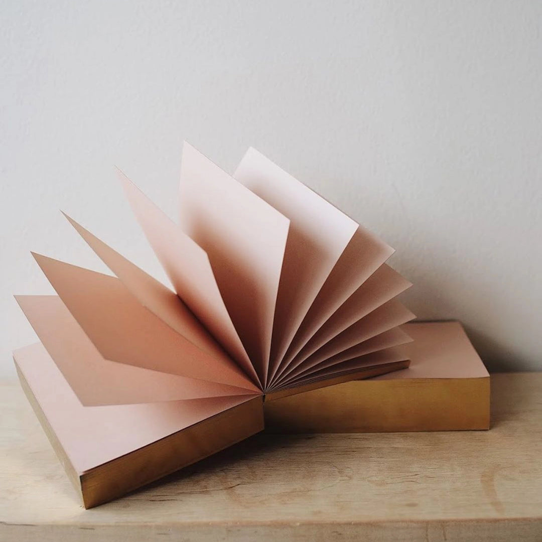 W co. Notepad with Gold Edging -Small Square (4.4” x 4.4”)