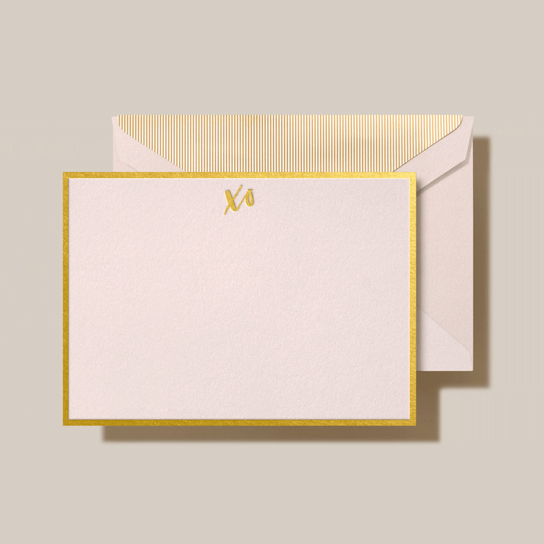 Crane Single Card &amp; Envelope - XO Bordered Card