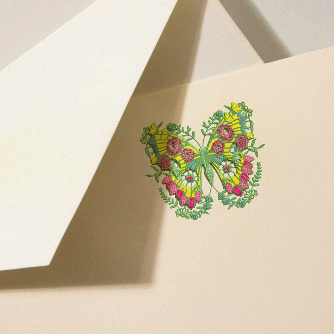 Crane Floral Butterfly Cards &amp; Envelopes - 10pk