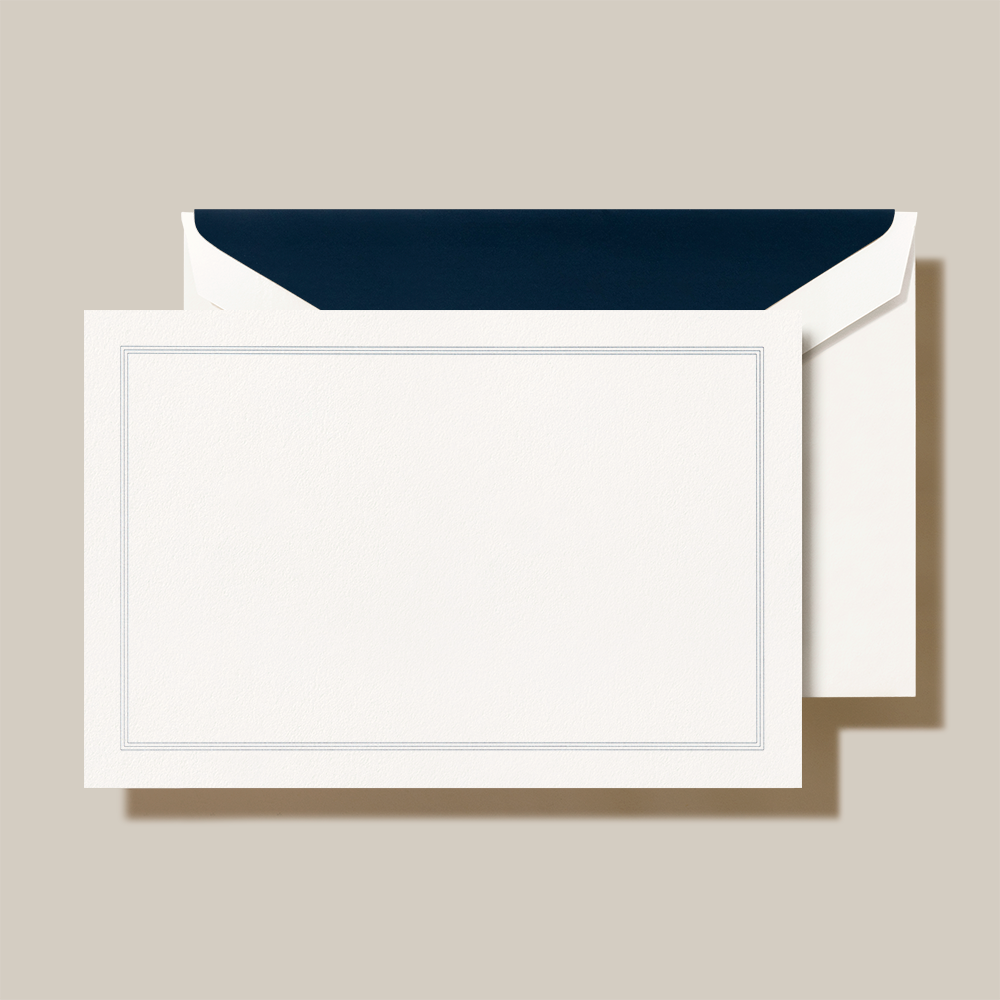 Crane Navy Blue Triple Hairline Framed Card