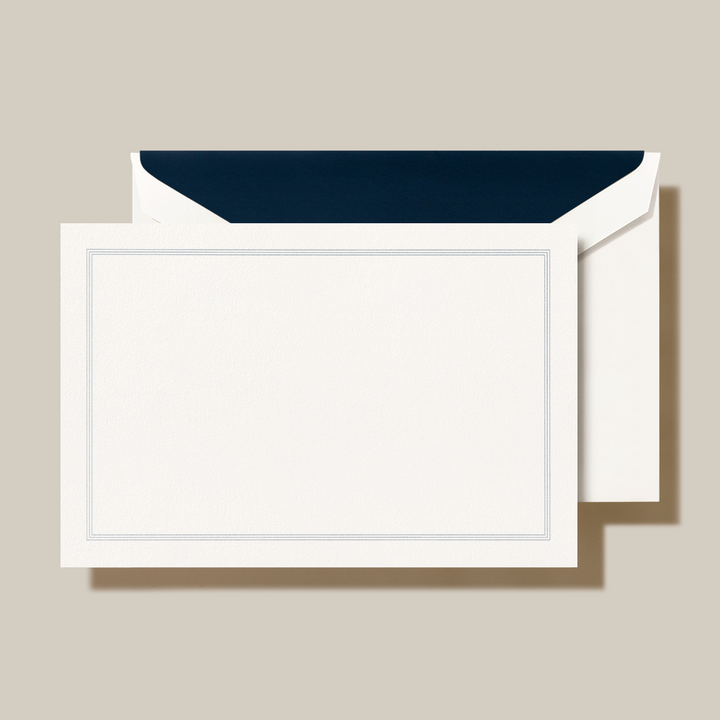 Crane Navy Blue Triple Hairline Framed Card