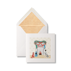 Smythson Of Bond Street Fire Place Christmas Card and Envelops Set 6" x 6" (10ct.)