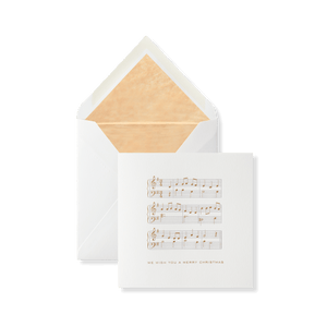 Smythson Of Bond Street We Wish You Musical Notes Christmas Card and Envelops Set 6" x 6" (10ct.)