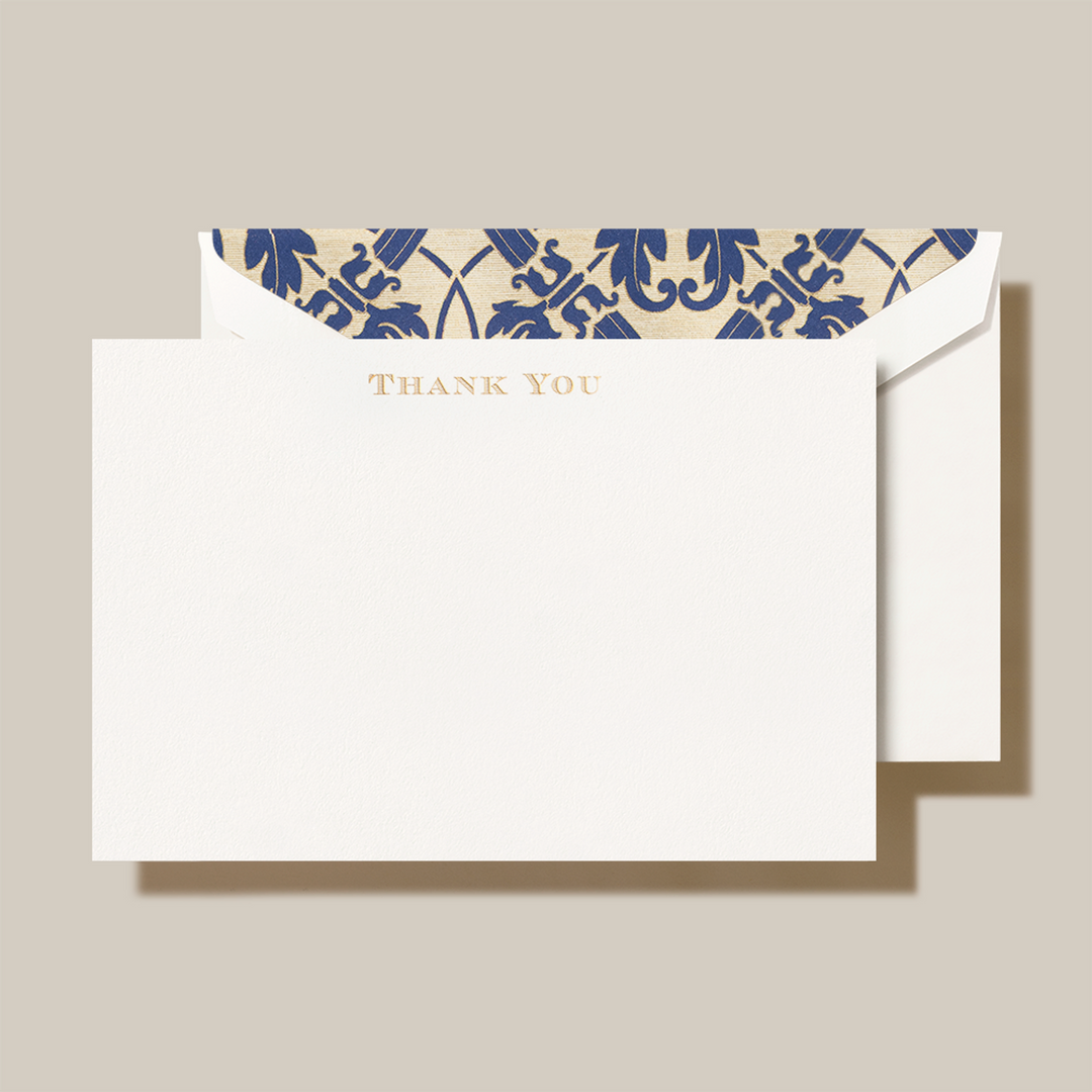 Crane 4 3/8" x 6 9/16" Cards &amp; Envelopes 10pk - Regency Thank You Note