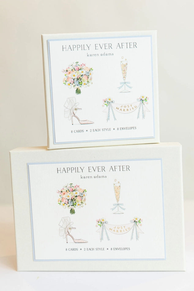 Karen Adams - Happily Ever After Note Card Box 5.5" x 4.25" (8ct. Folded Cards &amp; Envelopes)
