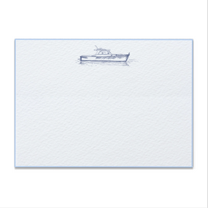 Boat Letter Press Note Cards A6 (10 Flat Cards & Line Envelopes)