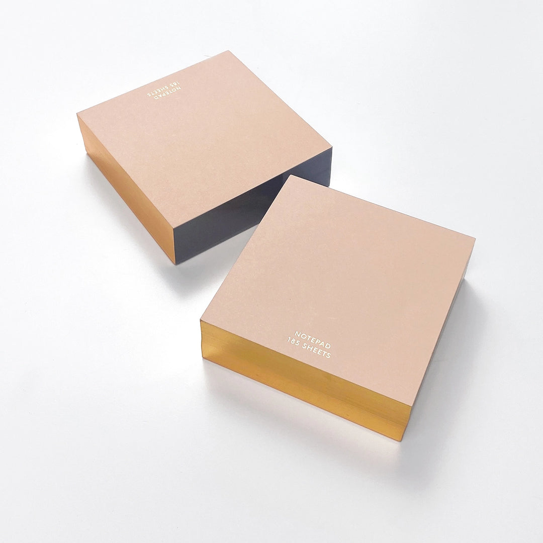 W co. Notepad with Gold Edging -Small Square (4.4” x 4.4”)