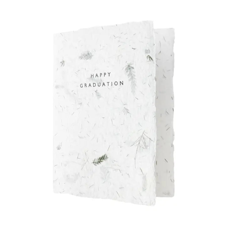 Graduation Fern Greeting Handmade Paper Letterpress Card - Single