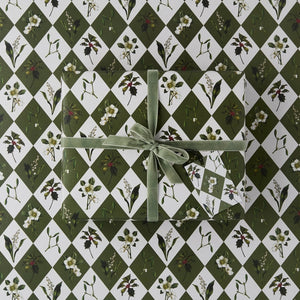 Catherine Lewis Carnivalesque - Green Harlequin Gift Wrapping Paper (2 Sheets)