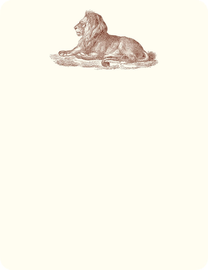 Alexa Pulitzer Lion Note Card with Plain Envelope