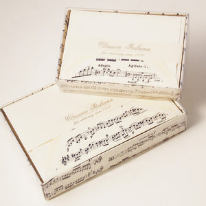 Musical Score Flat Notecards 3.33" x 5.12" (10ct.) | Rossi 1931 Italian Stationery