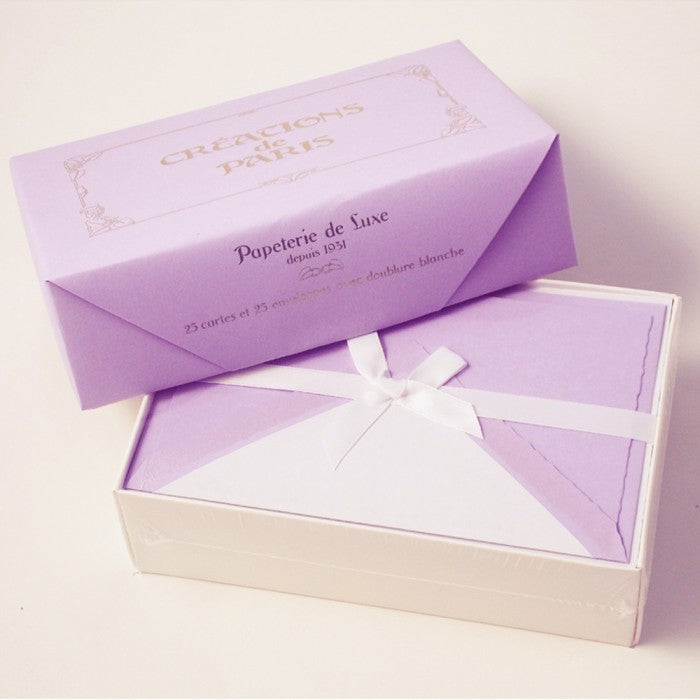 Flat Deckled Edge Cards and Lined Envelopes 3.75" x 6" (25 ct) | Rossi 1931 Italian Stationery