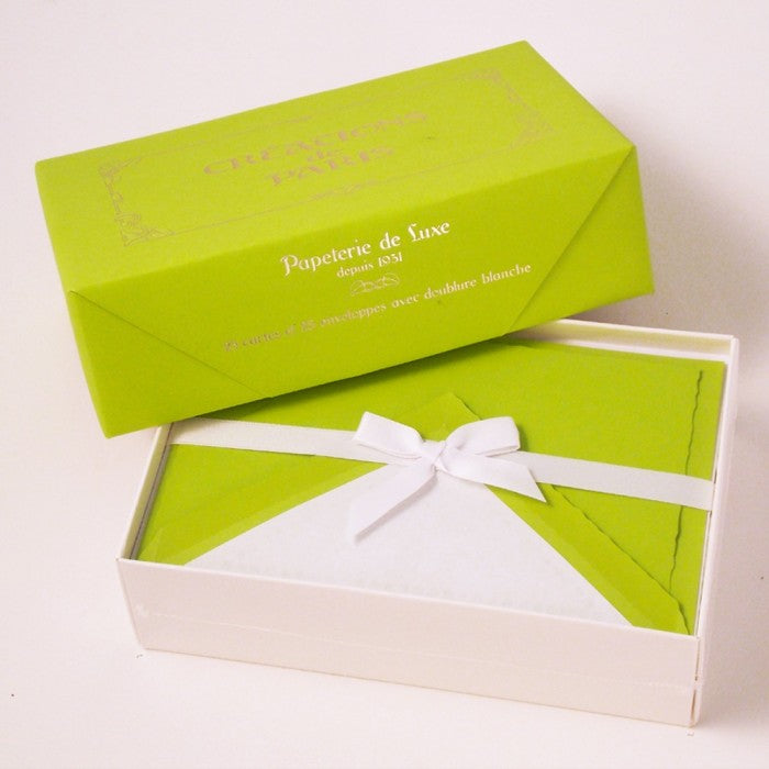 Flat Deckled Edge Cards and Lined Envelopes 3.75" x 6" (25 ct) | Rossi 1931 Italian Stationery