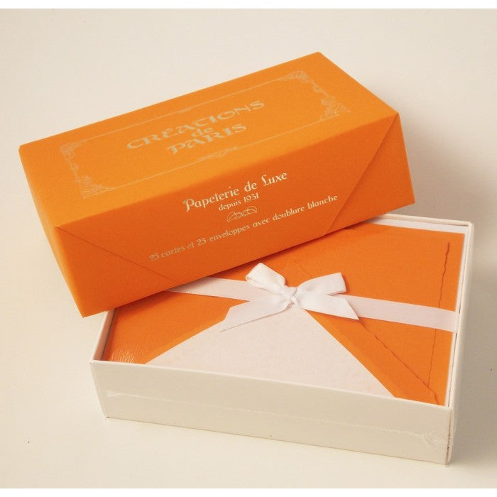 Flat Deckled Edge Cards and Lined Envelopes 3.75" x 6" (25 ct) | Rossi 1931 Italian Stationery