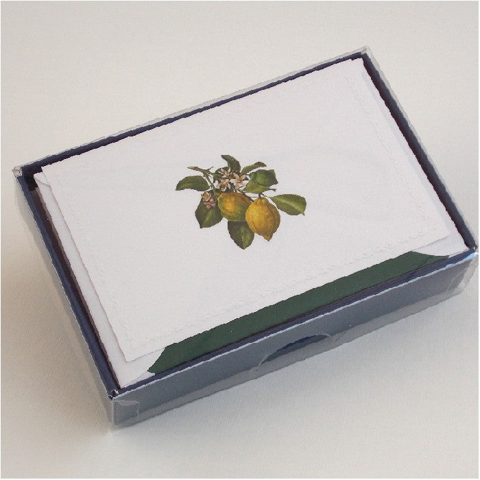 Lemon Botanical Folded Card Set (10ct.) 3.33" x 5.12" | Rossi 1931 Italian Stationery